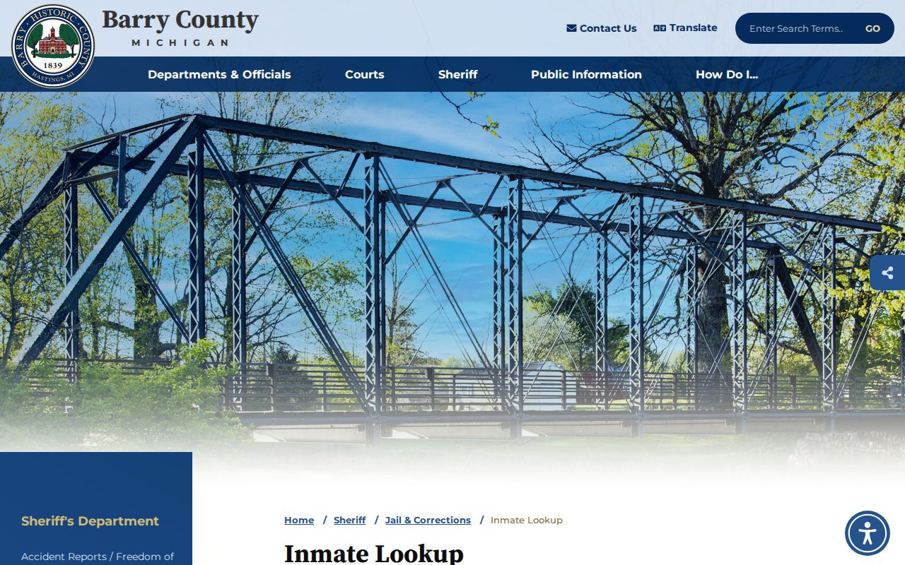 Barry County jail inmate lookup record referral